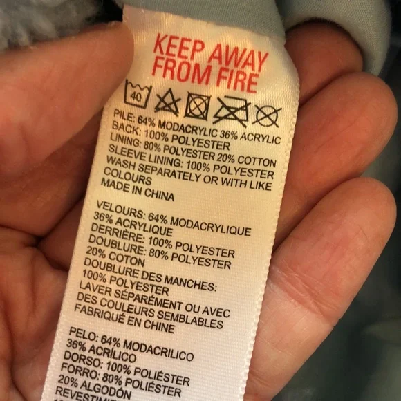 Urban Outfitters light blue fuzzy fleece jacket - Picture 6 of 7